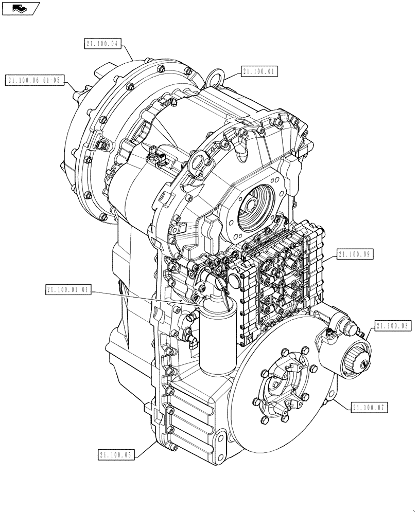 Схема запчастей Case 621F - (00.000.21) - PICTORIAL INDEX - TRANSMISSION (00) - GENERAL & PICTORIAL INDEX