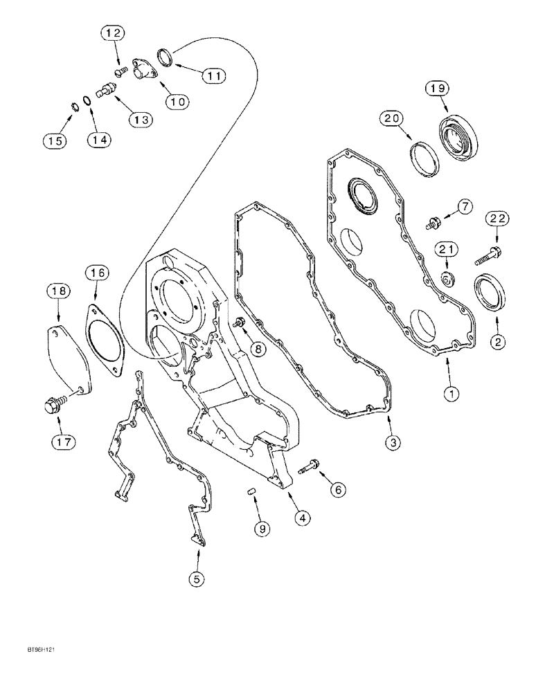 Схема запчастей Case 550G - (2-25A) - FRONT GEAR COVER, 4-390 AND 4T-390 EMISSIONS CERTIFIED ENGINE CRAWLER P.I.N. JJG0255794 AND AFTER (01) - ENGINE