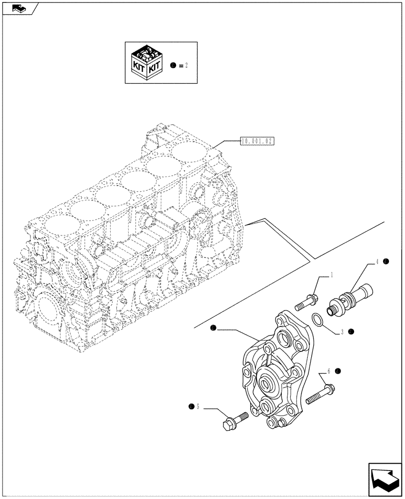 Схема запчастей Case 1121F - (10.304.01 [01]) - PUMP, ENGINE OIL & RELATED PARTS (10) - ENGINE