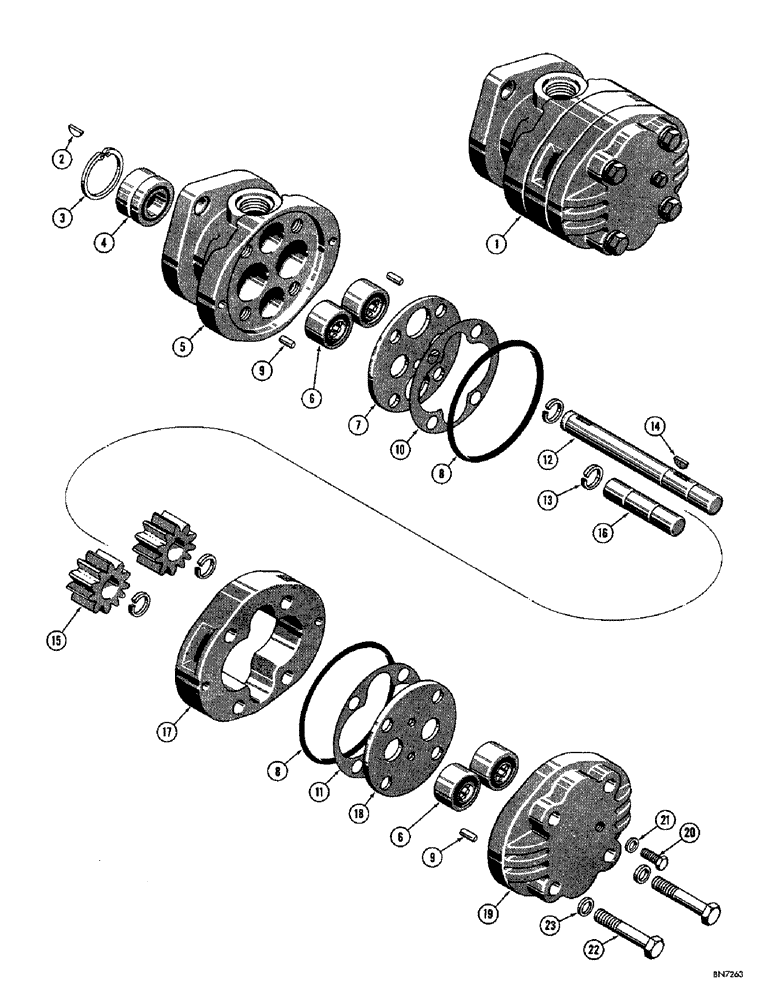 Схема запчастей Case 750 - (068) - TORQUE CONVERTER PUMP (03) - TRANSMISSION