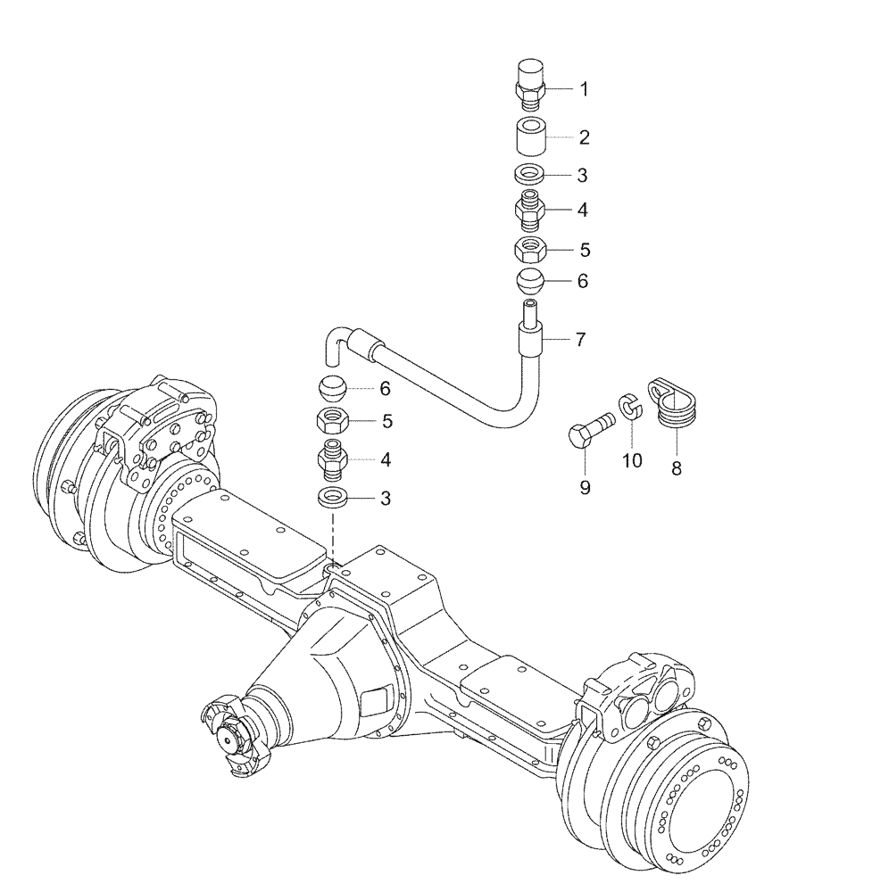 Схема запчастей Case 330 - (33A00000699[02]) - REAR AXLE - BREATHER (11) - AXLES/WHEELS