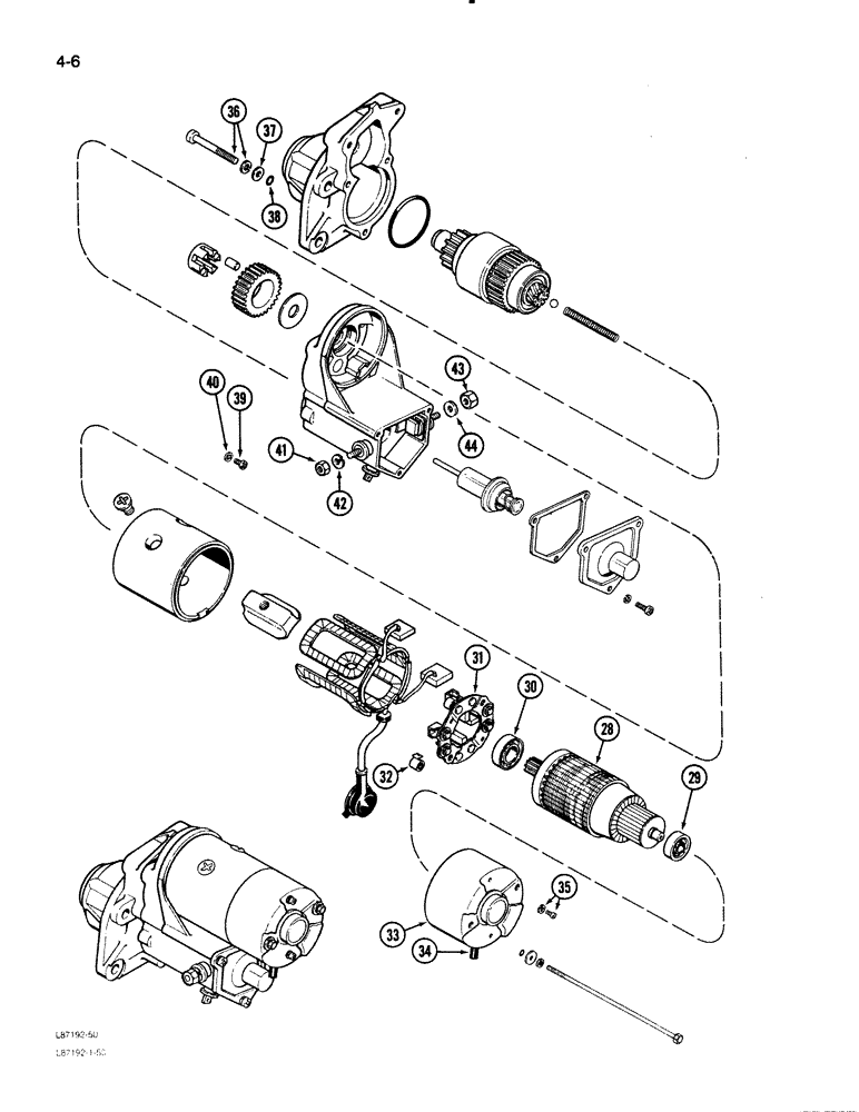 Схема запчастей Case 480E - (4-06) - STARTER (04) - ELECTRICAL SYSTEMS