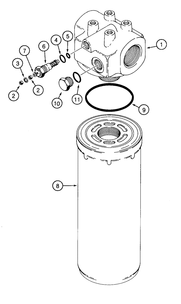 Схема запчастей Case 1835C - (8-46) - HYDRAULIC OIL FILTER (08) - HYDRAULICS