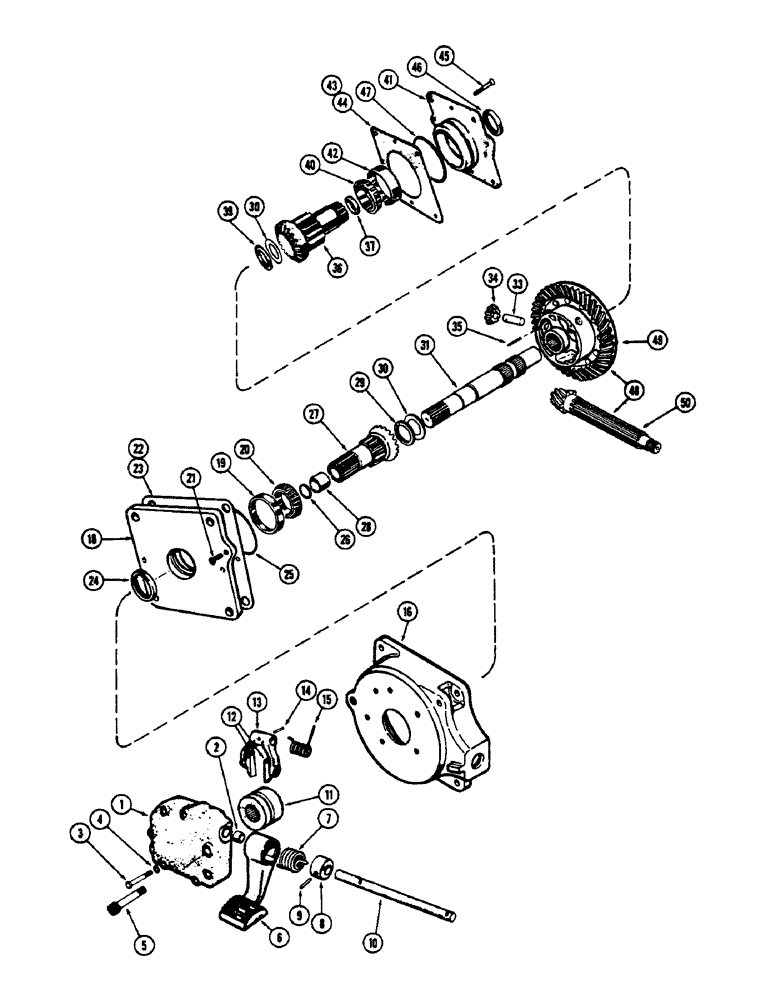 Схема запчастей Case 530CK - (103A) - PARTS FOR DIFFERENTIAL LOCK (27) - REAR AXLE SYSTEM