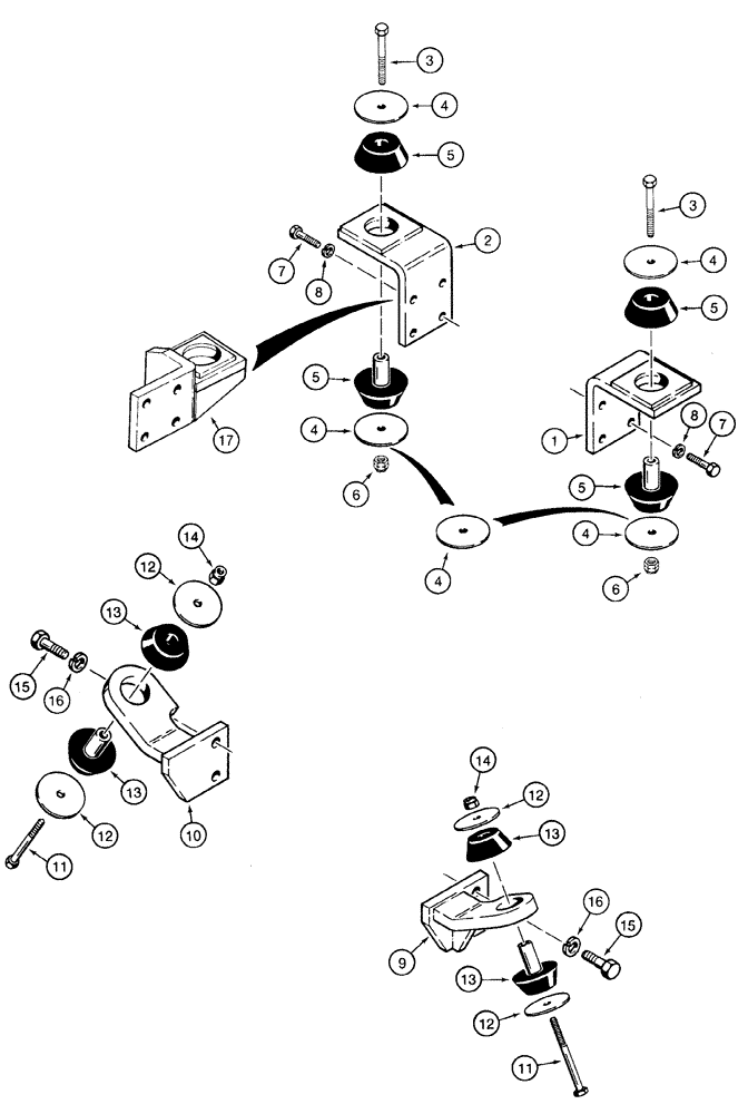 Схема запчастей Case 1835C - (2-14) - ENGINE MOUNTING (02) - ENGINE