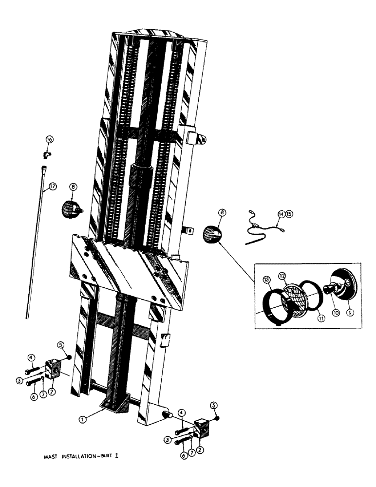 Схема запчастей Case M3B - (086) - MAST INSTALLATION - PART I 