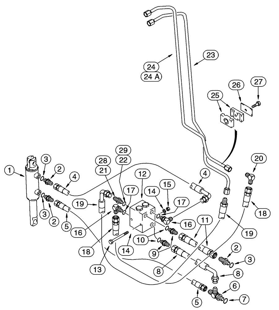 Схема запчастей Case 85XT - (08-13) - HYD COUPLER SYSTEM, HOSE MTG BRACKET TO CYLINDERS, N. AMERICAN -JAF0352233, EUROPEAN -JAF0352714 (08) - HYDRAULICS