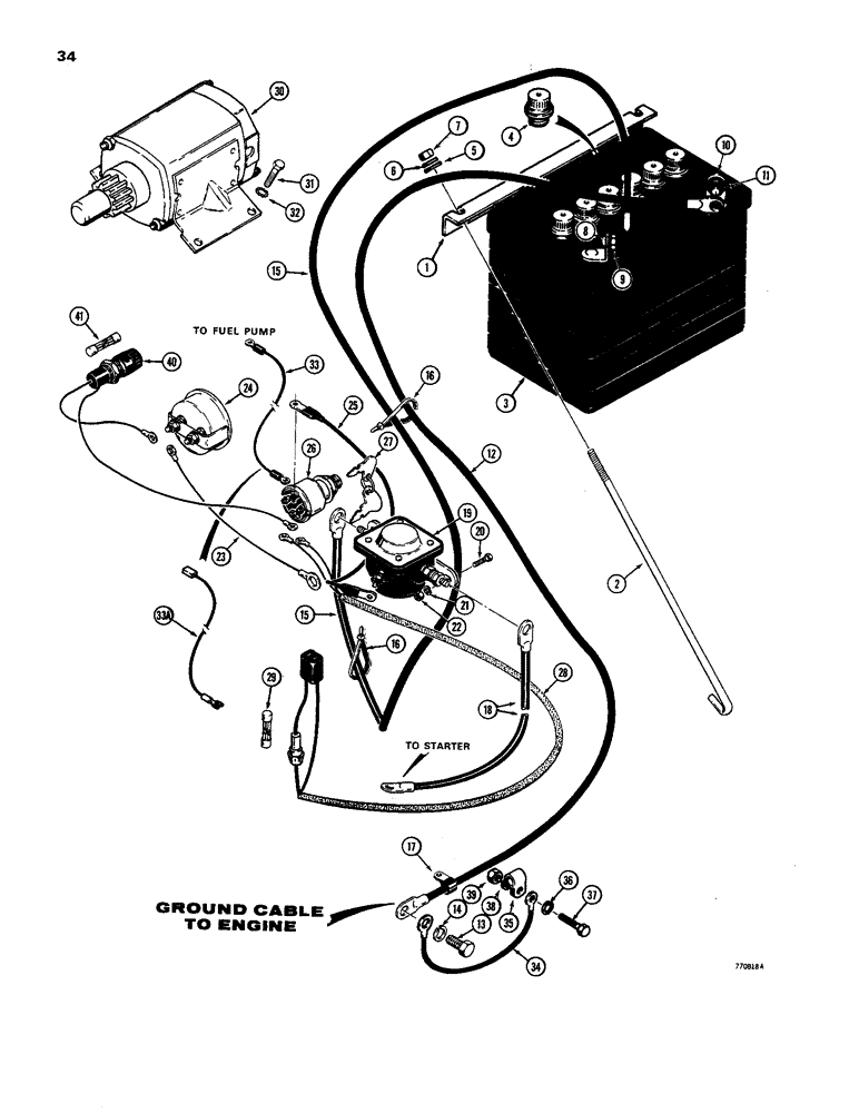 Схема запчастей Case 1816B - (34) - ELECTRICAL WIRING AND BATTERY (55) - ELECTRICAL SYSTEMS