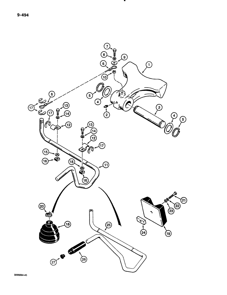 Схема запчастей Case 580K - (09-494) - BOOM LATCH, WITH 5/8" OD ROD (09) - CHASSIS/ATTACHMENTS