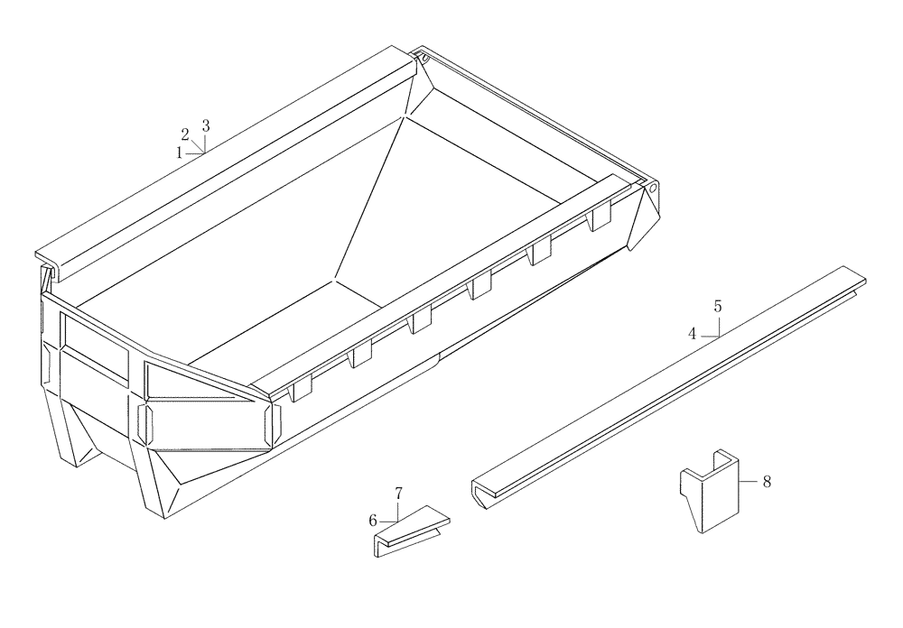 Схема запчастей Case 325 - (5.800/1[02]) - DUMPING SYSTEM - DUMP BODY INSTALLATION (10) - Cab/Cowlings