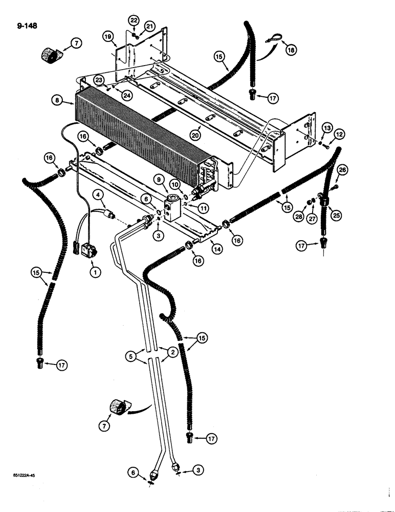 Схема запчастей Case 680L - (9-148) - CAB AIR CONDITIONING (09) - CHASSIS/ATTACHMENTS