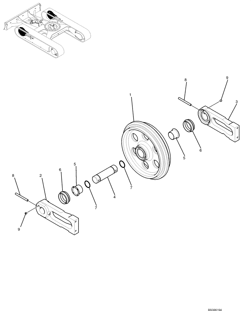 Схема запчастей Case CX50B - (02-006) - IDLER ASSY (PY52D00024F1) (04) - UNDERCARRIAGE