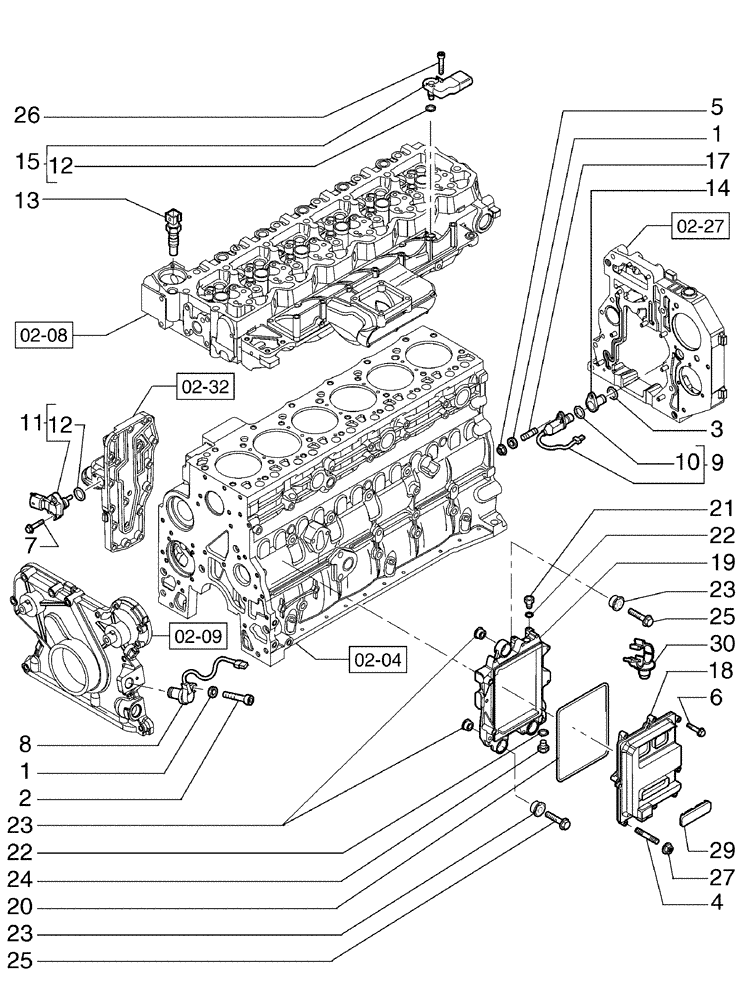 Схема запчастей Case 885B - (03-14[01]) - FUEL INJECTION SYSTEM - MODULE, ENGINE CONTROL (03) - FUEL SYSTEM
