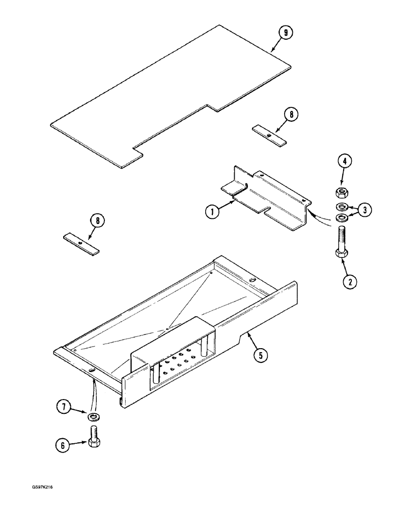 Схема запчастей Case 888 - (9D-10) - TURNTABLE LOWER ACCESS COVER (09) - CHASSIS