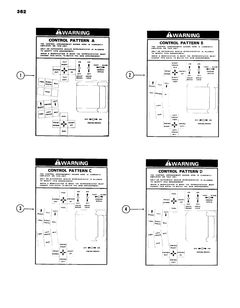 Схема запчастей Case 980B - (362) - DECALS, (USED ON UNITS PRIOR TO PIN 6204051) (05) - UPPERSTRUCTURE CHASSIS