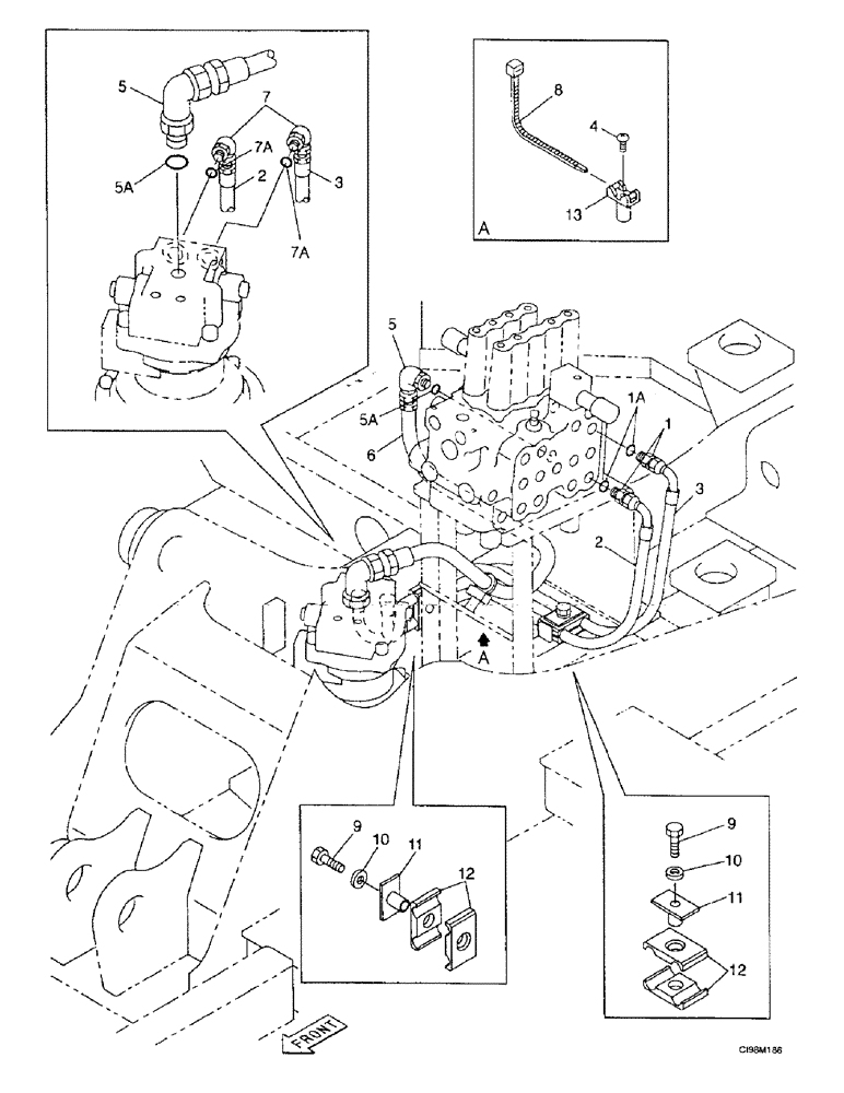 Схема запчастей Case 9007B - (8-012) - HYDRAULIC CIRCUIT - SWING (08) - HYDRAULICS