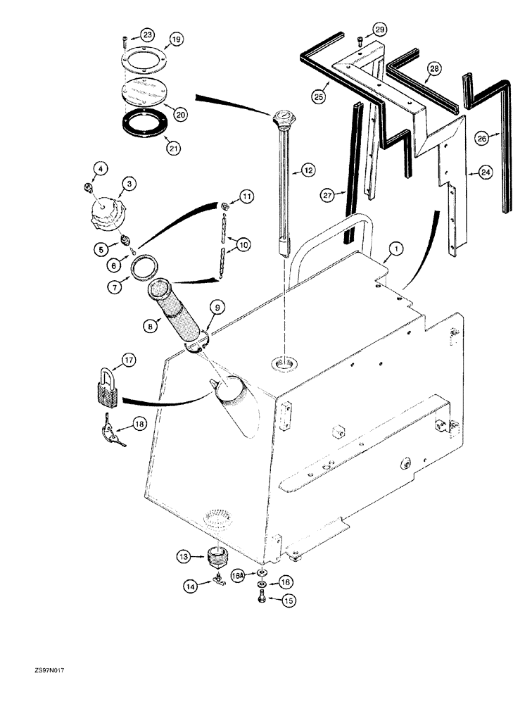 Схема запчастей Case 650G - (3-04) - FUEL TANK (03) - FUEL SYSTEM