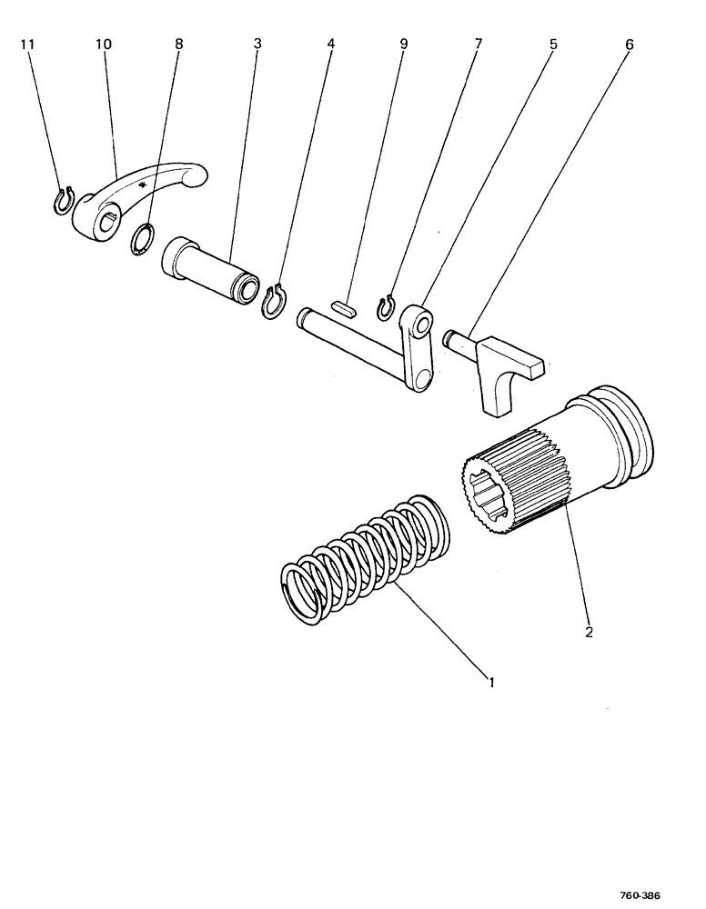 Схема запчастей Case 580F - (080) - DIFFERENTIAL LOCK (27) - REAR AXLE SYSTEM