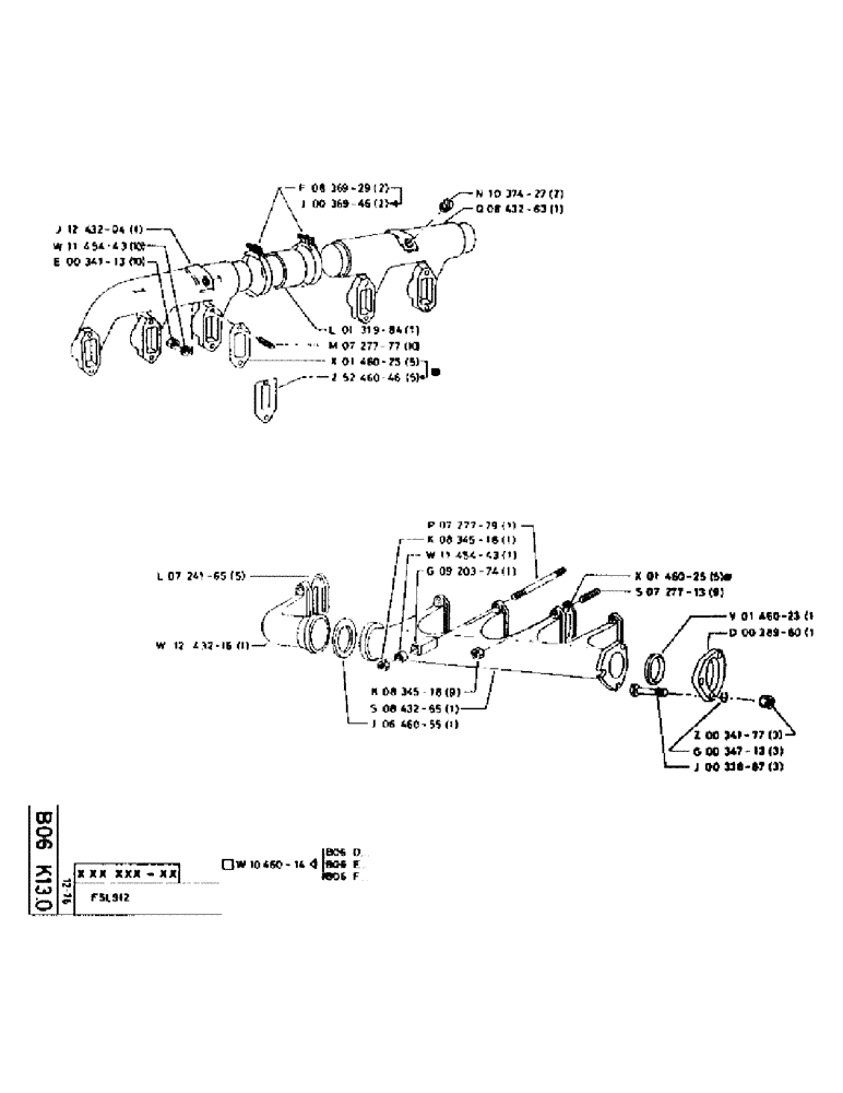 Схема запчастей Case 75P - (037) - INTAKE AND EXHAUST MANIFOLDS - F5L 912 (01) - ENGINE