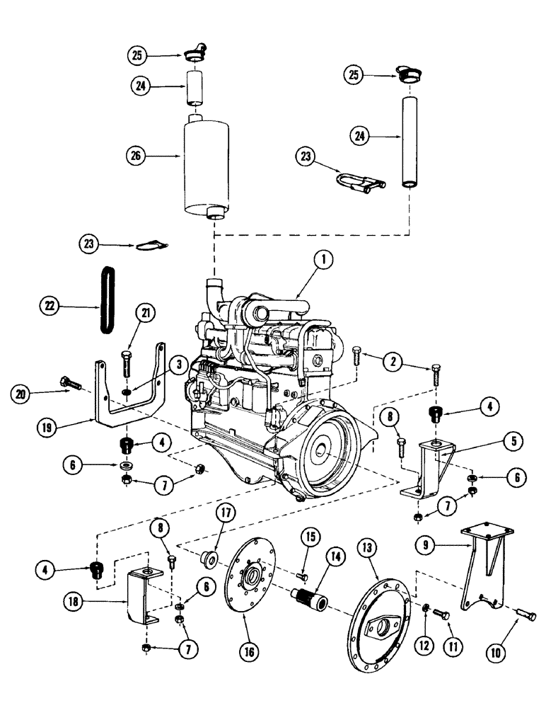 Схема запчастей Case 980 - (060) - CASE 504 BDT ENGINE RELATED PARTS (01) - ENGINE