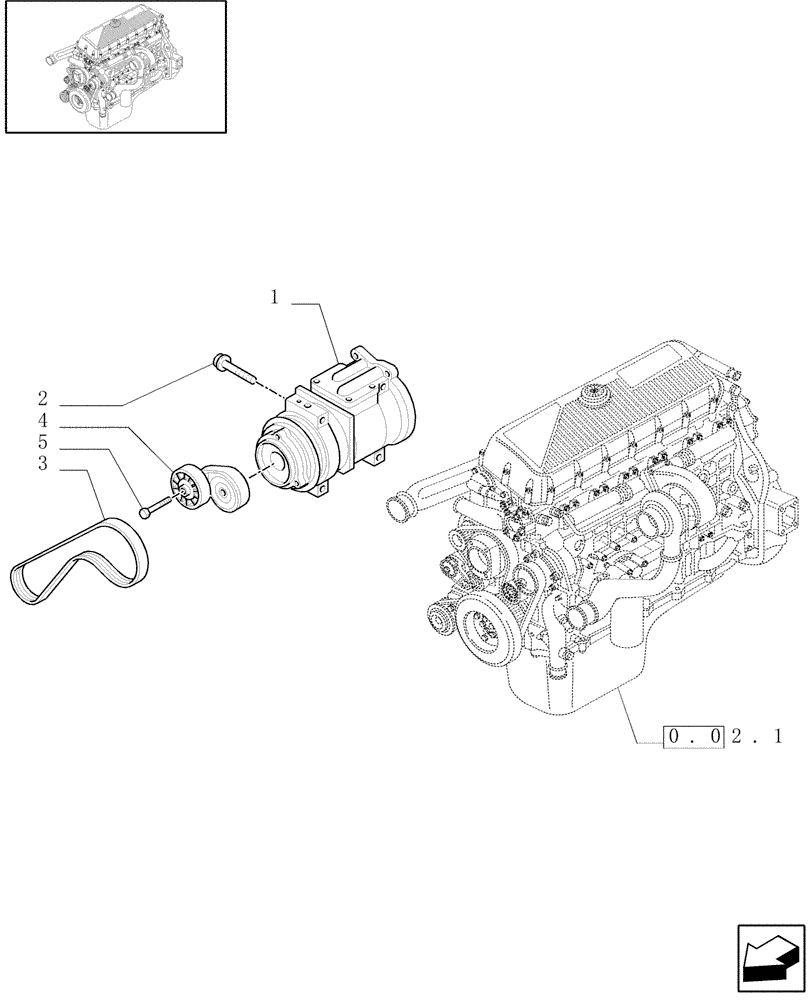 Схема запчастей Case F3AE0684G B001 - (0.39.0[01]) - COMPRESSOR, AIRCOND.(500362031) 