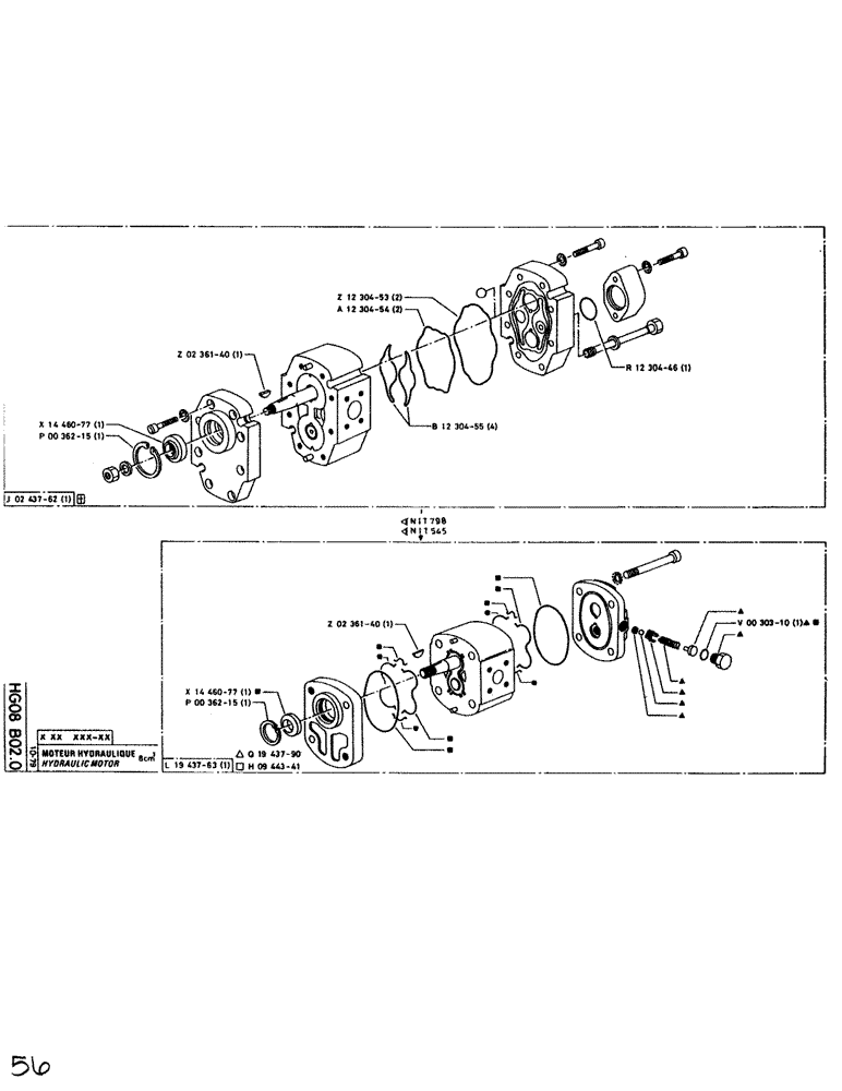 Схема запчастей Case SC150L - (056) - HYDRAULIC MOTOR 