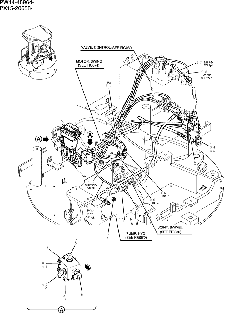 Схема запчастей Case CX31B - (719-17[1]) - CONTROL LINES, VALVE (WITH A PUMP Z PORT) (36) - PNEUMATIC SYSTEM