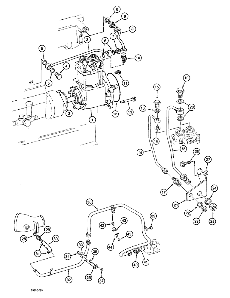 Схема запчастей Case 9060B - (2-52) - AIR COMPRESSOR SYSTEM, 6D22-TC ENGINE (02) - ENGINE