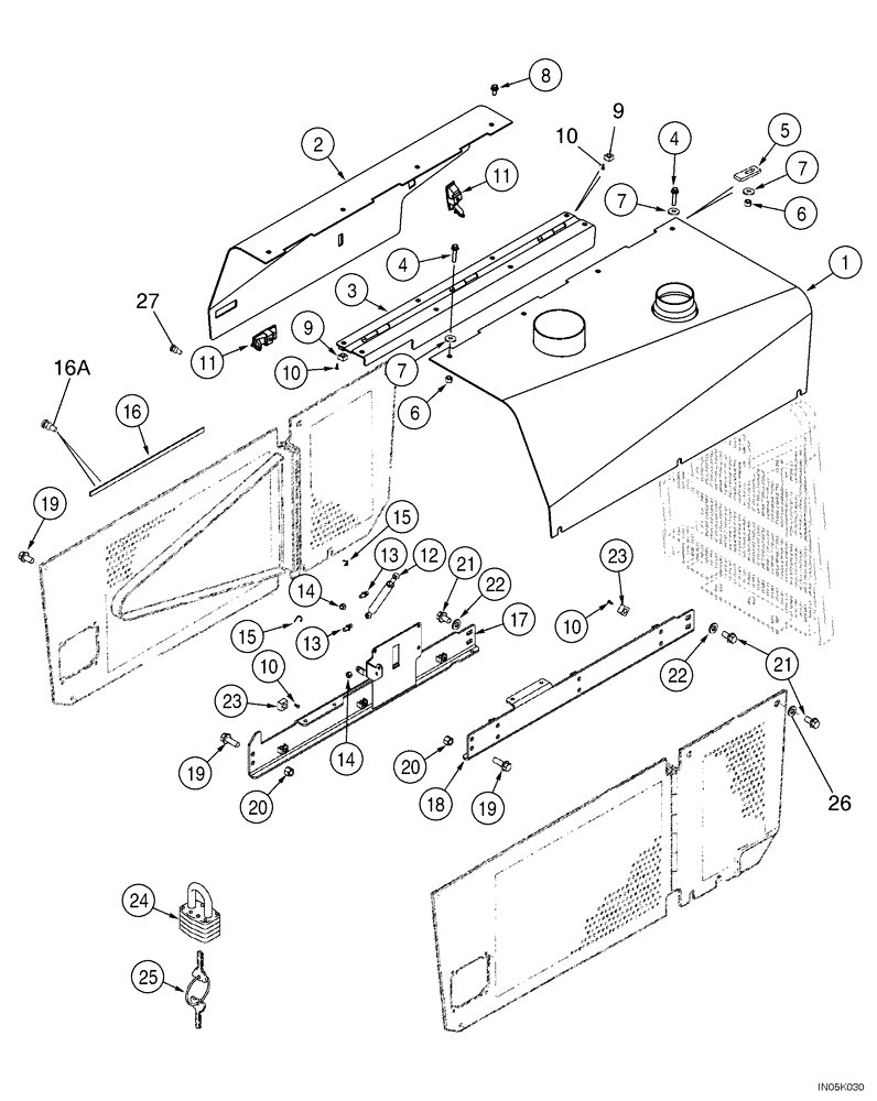 Схема запчастей Case 1150H_IND - (09-13) - HOOD (09) - CHASSIS/ATTACHMENTS