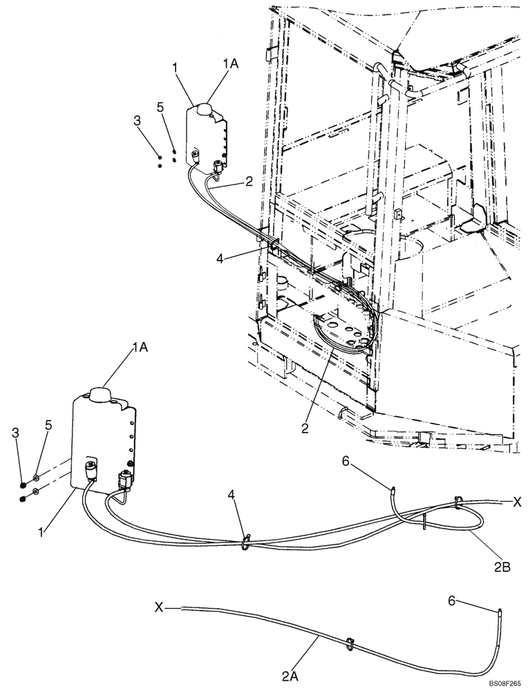 Схема запчастей Case 821E - (04-24) - WINDSHIELD WASHER MOUNTING (04) - ELECTRICAL SYSTEMS