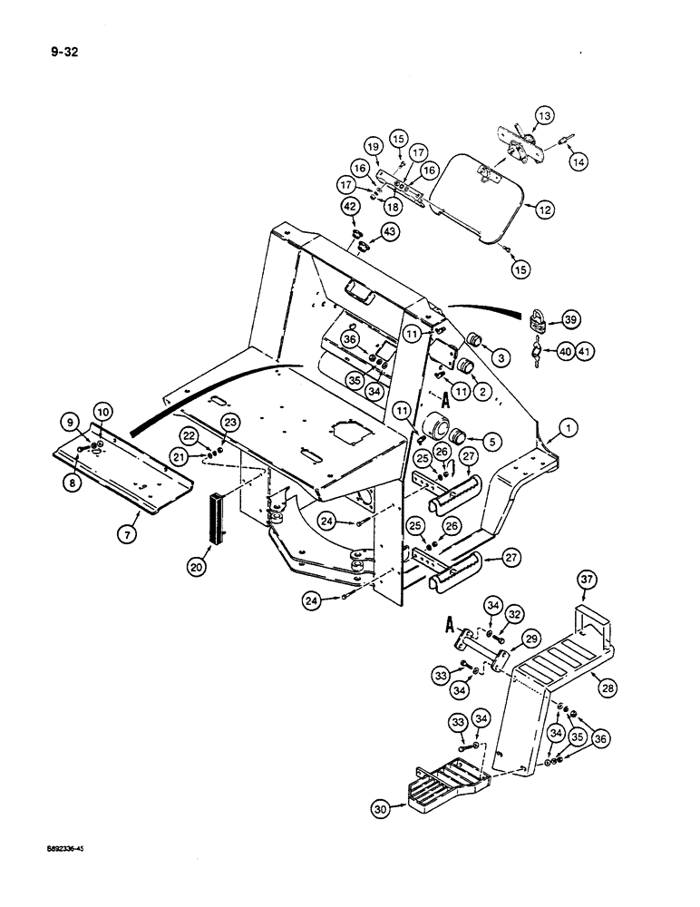 Схема запчастей Case W14C - (9-32) - FRONT FRAME AND FENDERS (09) - CHASSIS/ATTACHMENTS