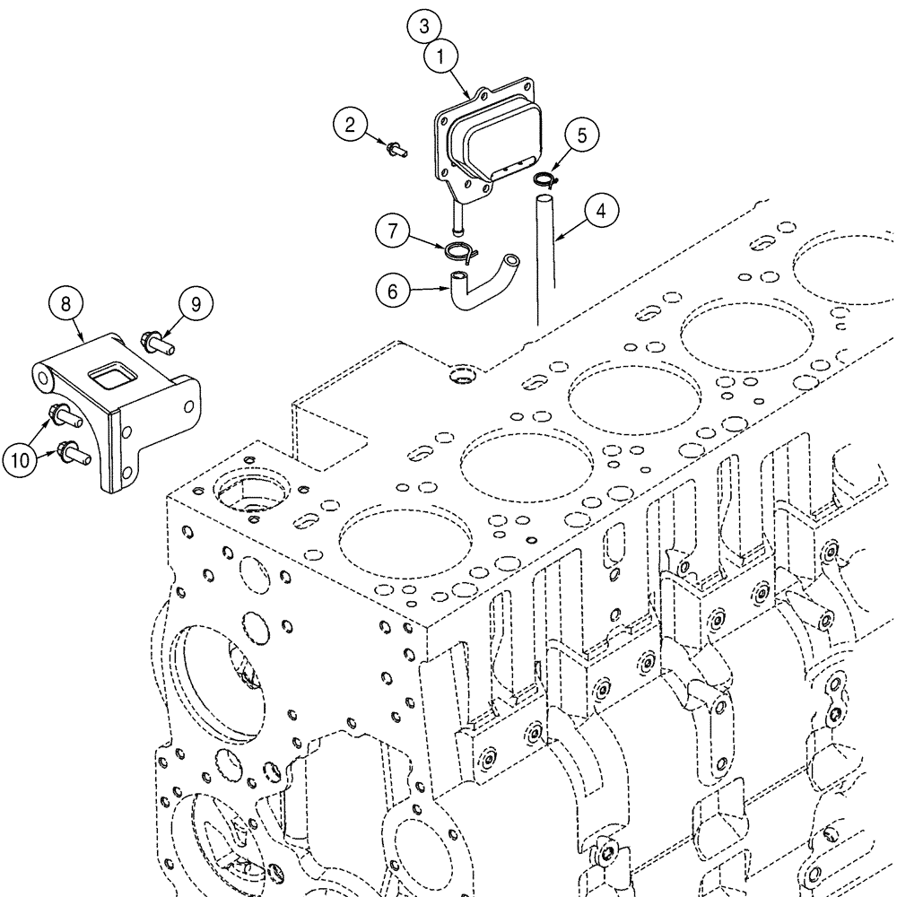 Схема запчастей Case 821C - (02-37) - CRANKCASE, BREATHER ALTERNATOR MOUNTING (02) - ENGINE