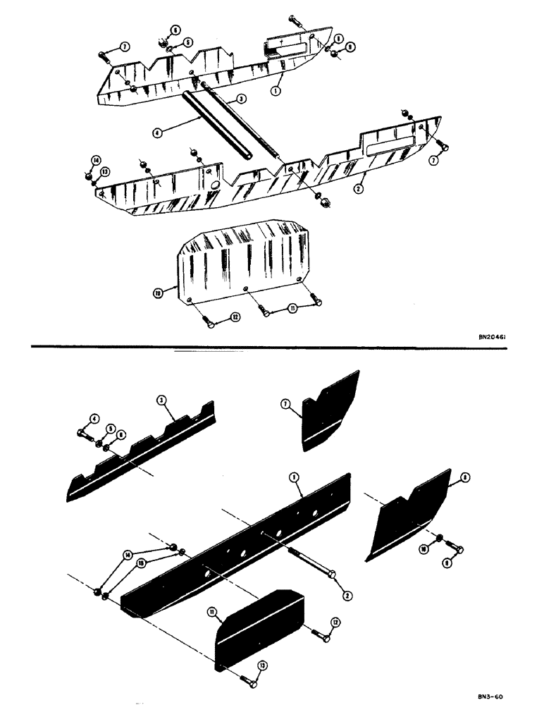 Схема запчастей Case 310C - (076) - ROCK GUARD (3 ROLLER TRACK), ROCK GUARD (4 ROLLER TRACK) (05) - UPPERSTRUCTURE CHASSIS