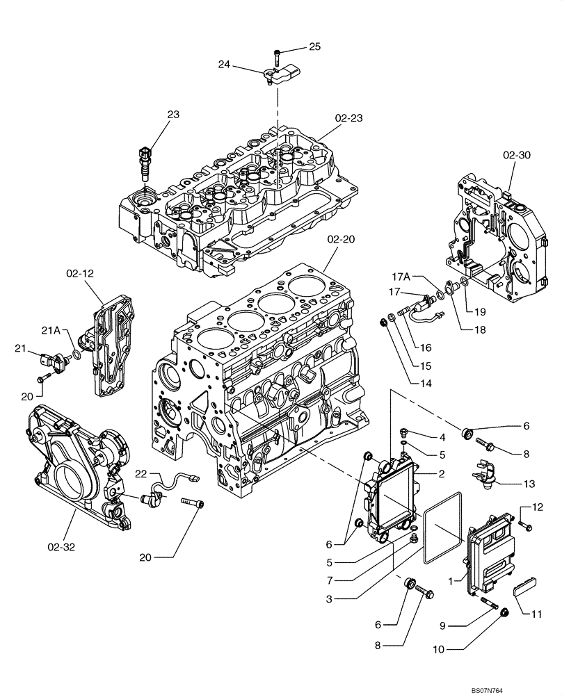 Схема запчастей Case 521E - (03-09) - FUEL INJECTION SYSTEM - MODULE, ENGINE CONTROL (03) - FUEL SYSTEM