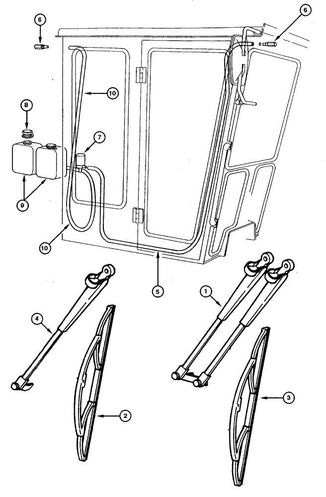 Схема запчастей Case 885 - (09.41[00]) - FRONT AND REAR WINDSHIELD WIPER (09) - CHASSIS