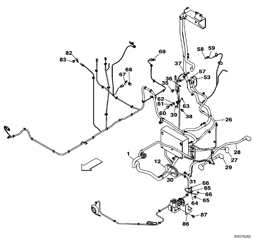 Схема запчастей Case CX225SR - (04-05) - HARNESS, MAIN - CHASSIS, UPPERSTRUCTURE (04) - ELECTRICAL SYSTEMS