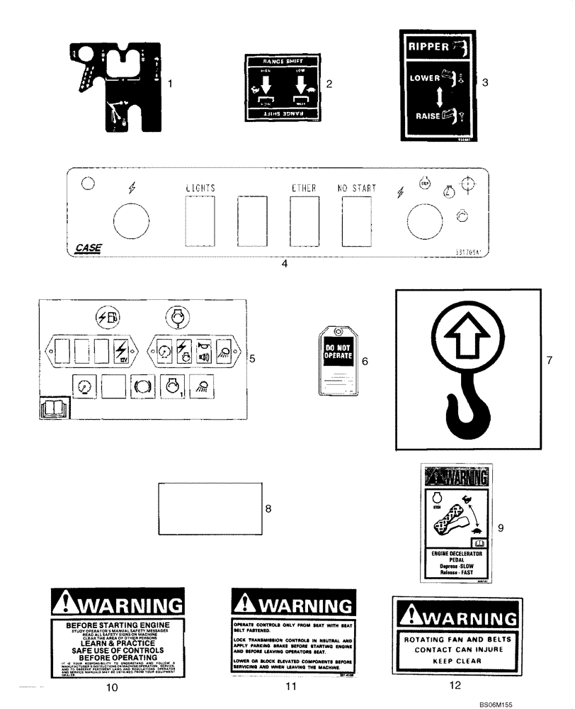 Схема запчастей Case 550H - (9-23) - DECALS (09) - CHASSIS/ATTACHMENTS