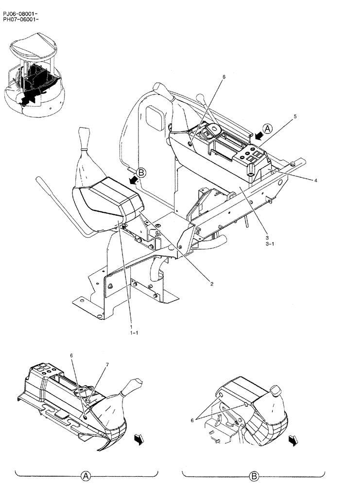 Схема запчастей Case CX50B - (01-032) - COVER ASSY (PW03M01702F1) (05) - SUPERSTRUCTURE