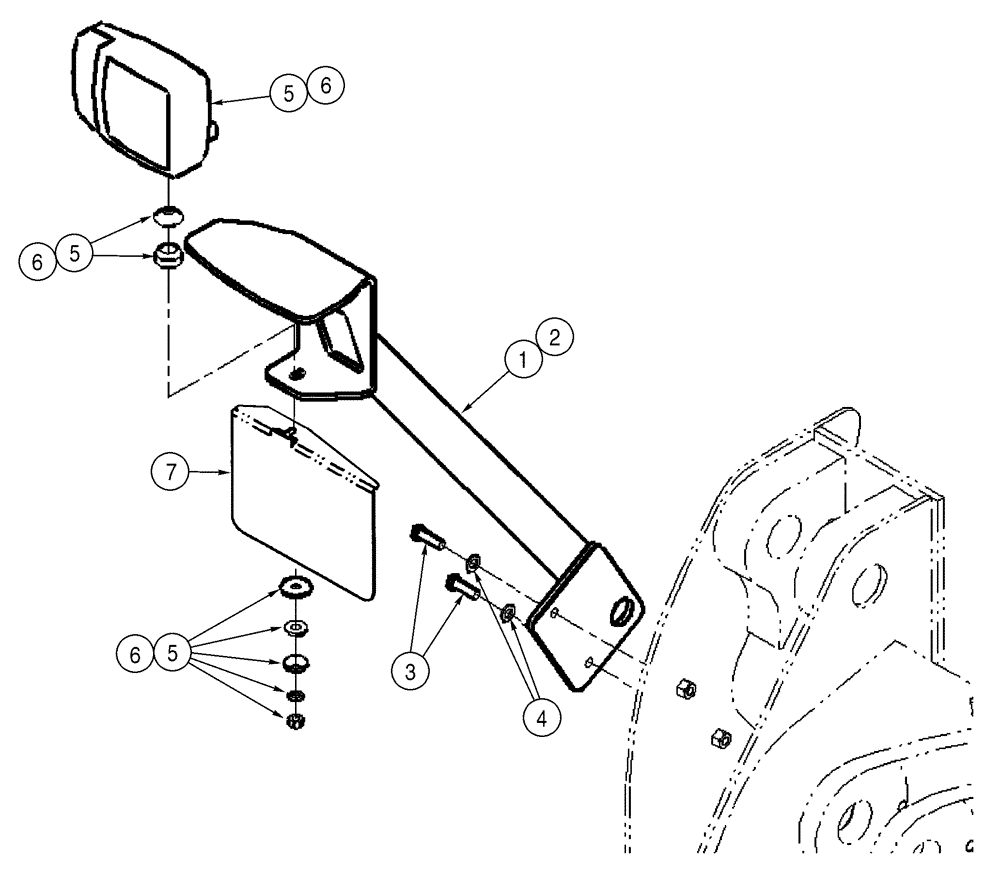 Схема запчастей Case 621D - (04-22) - MOUNTING - LAMP, FRONT (04) - ELECTRICAL SYSTEMS