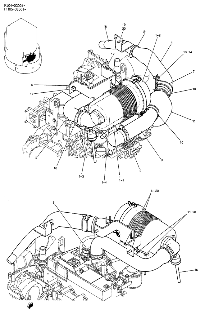 Схема запчастей Case CX50B - (02-010) - CLEANER ASSEMBLY, AIR (CAB) (05) - SUPERSTRUCTURE