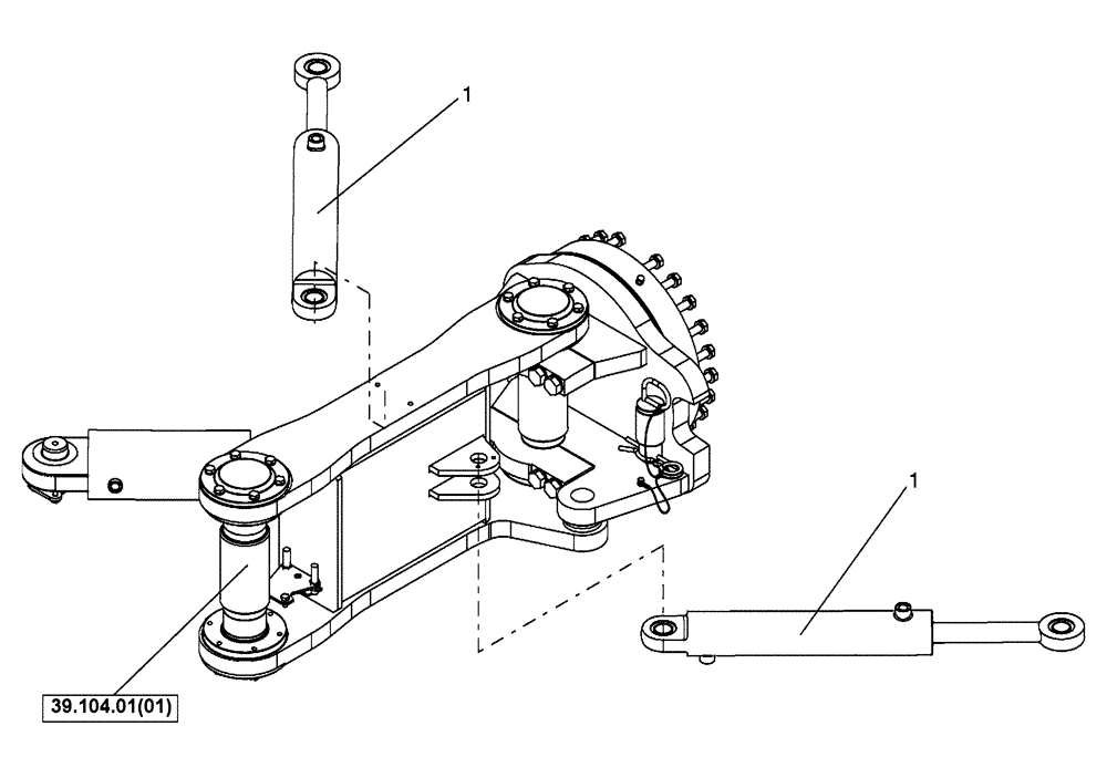 Схема запчастей Case DV210 - (41.216.01) - STEERING CYLINDER (GROUP 70-ND124634) (41) - STEERING