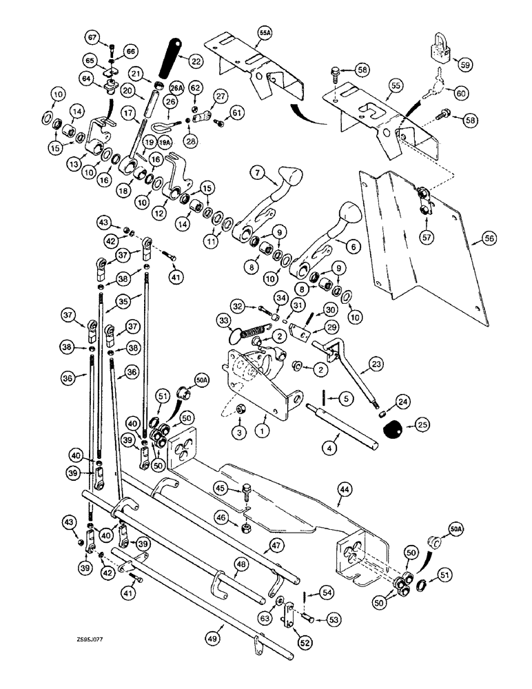 Схема запчастей Case 550E - (6-46) - TRANSMISSION CONTROLS (06) - POWER TRAIN