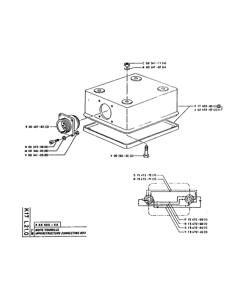 Схема запчастей Case 160CL - (269) - UPPERSTRUCTURE CONNECTING BOX (05) - UPPERSTRUCTURE CHASSIS