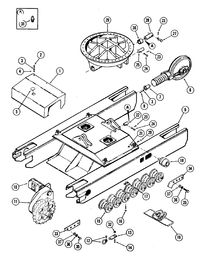 Схема запчастей Case 35 - (004) - OPTIONAL TURNTABLE LEVELER, PINS AND HARDWARE (88) - ACCESSORIES