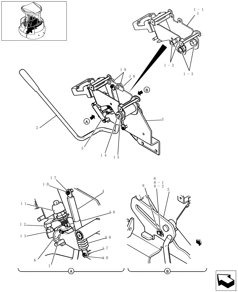 Схема запчастей Case CX27B - (128-01[1]) - CONTROLS (LEFT HAND) (35) - HYDRAULIC SYSTEMS