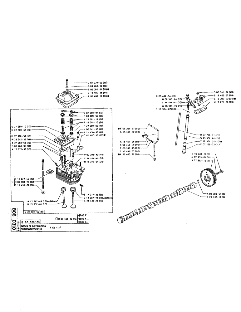 Схема запчастей Case 220 - (B-029) - DISTRIBUTION PARTS (01) - ENGINE