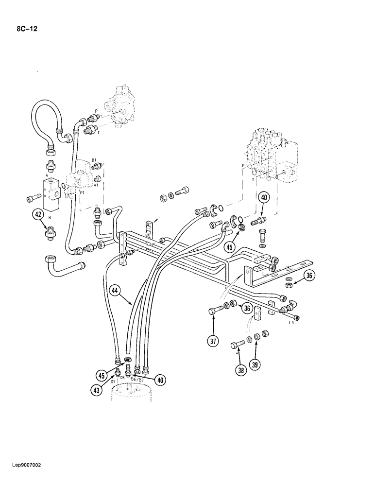 Схема запчастей Case 688 - (8C-12) - SWIVEL AND SWING MOTOR HYDRAULIC CIRCUIT, P.I.N. FROM 11654 AND AFTER, CONTD (08) - HYDRAULICS