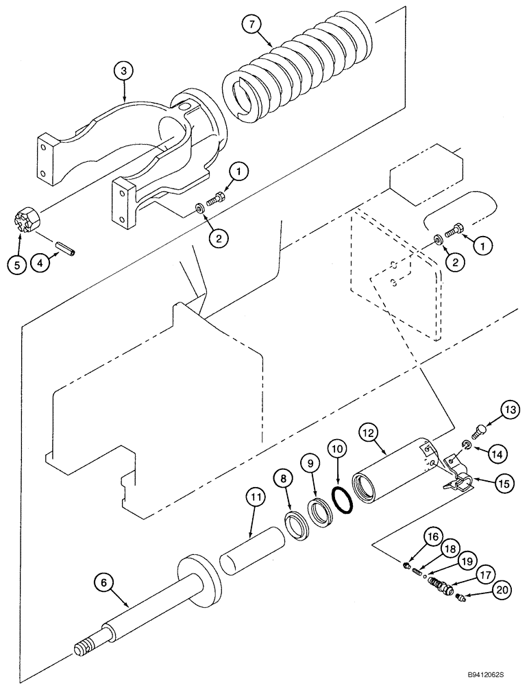 Схема запчастей Case 9010B - (5-008) - TRACK ADJUSTER (11) - TRACKS/STEERING