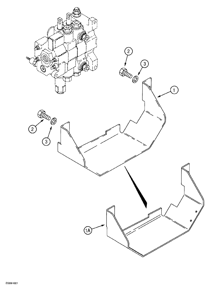 Схема запчастей Case 580SL - (9-020) - LOADER VALVE GUARD (09) - CHASSIS/ATTACHMENTS