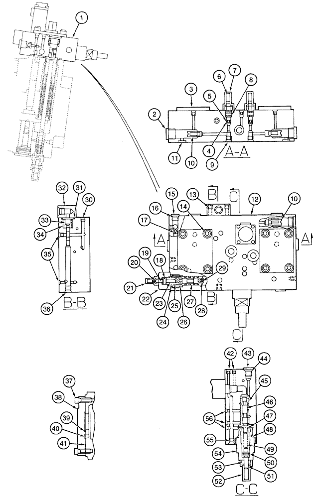 Схема запчастей Case 9050 - (8-20) - 153315A1 AND 160660A1 EQUIPMENT PUMPS, CONTROL ASSEMBLY (08) - HYDRAULICS